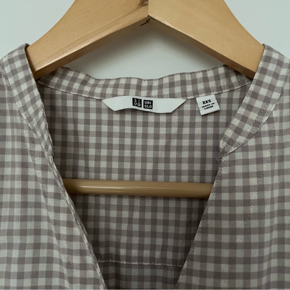 Uniqlo Beige Lawn Short Sleeve Flare Dress, XS - Picture 2 of 7